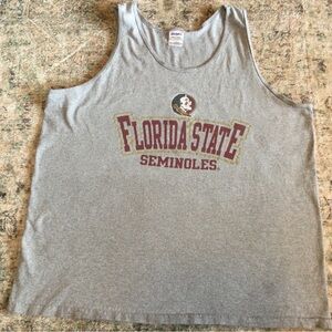 Gildan Gray Florida State Seminoles Tank Top
